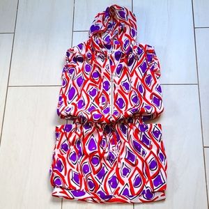 DVF Hooded Dress Silk Print [size 8]